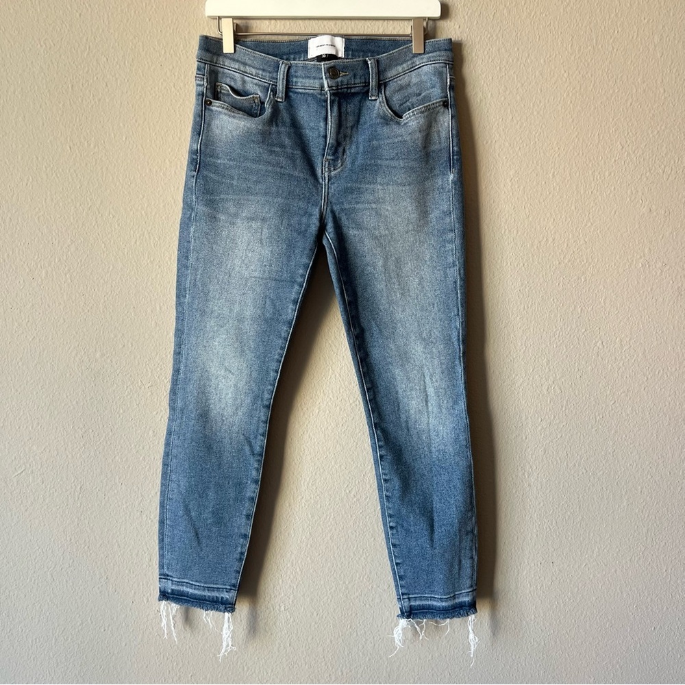 Current/Elliott Distressed Blue Ankle Jeans